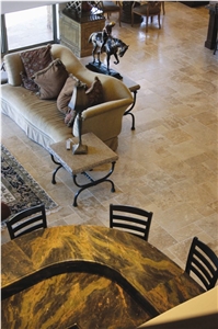 English Walnut Travertine Versailles Pattern Slabs