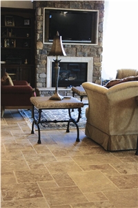 English Walnut Travertine Versailles Pattern Slabs