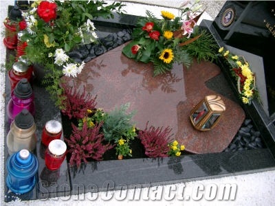 India Royal Red Granite Tombstone