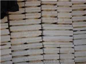 Yellow Mushroom Marble, Split Face Wall Cladding, Decorative Wall Panel Stone, Yellow Nghe an Marble Mushroom Stone