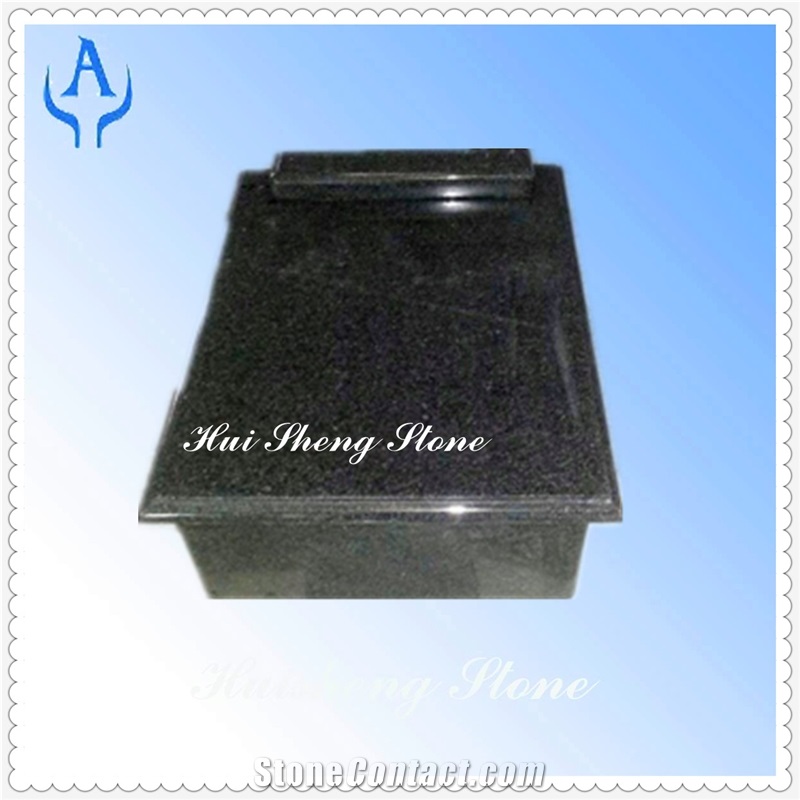 Granite Black Monument Tombstone, Shanxi Black Granite