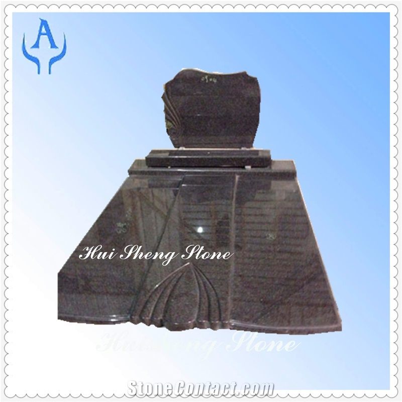 Granite Black Tombstone Monuments, Shanxi Black Granite