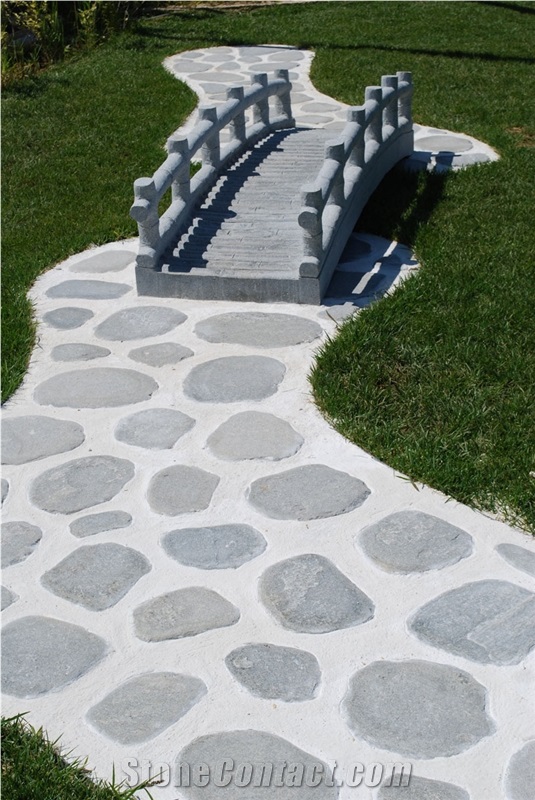 Polygonal Antique Kavalas Slate Random Pavers, Kavalas Grey Slate Pavers