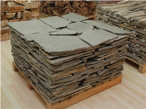 Polygonal Slate Kavalas Flagstone, Kavalas Grey Slate Flagstone