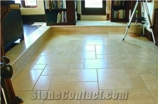 Classic Beige Travertine French Pattern Floor Tiles, Denizli Beige Travertine Tiles