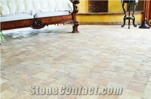 Classic Beige Travertine French Pattern Floor Tiles, Denizli Beige Travertine Tiles