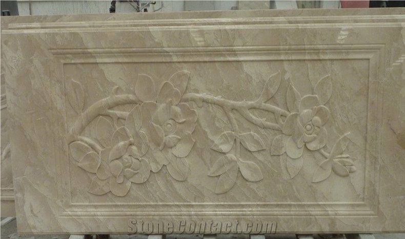 3D Oman Beige Natural Marble Feature Wall Tile