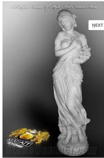Marble Statue, Bianco Carrara B White Marble
