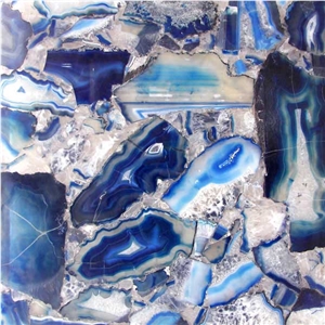 Blue Agate Gem Stone Slab, Bliue Agate Semiprecious Stone Slabs