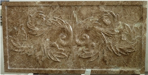 Nature Stone 3d Light Emperador Feature Wall Panel, Beige Marble Wall Panel