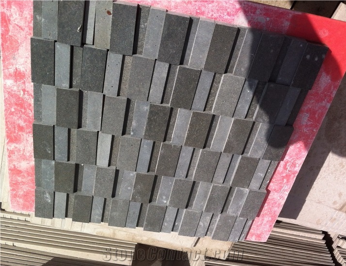 Black Lava Stone Mosaic Tile,Hainan Black Basalt,China Black Basalt Mosaic