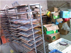 Grey Marble Mix Beige Travertine Glass Mosaic