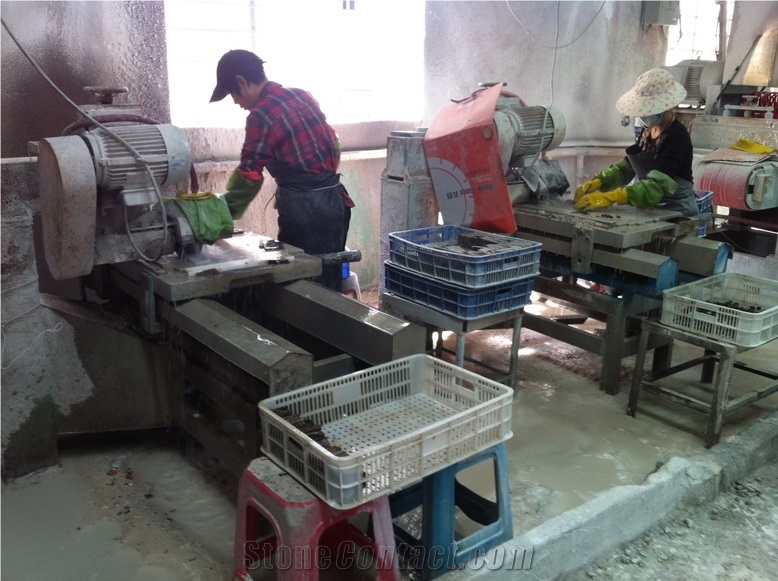 Grey Marble Mix Beige Travertine Glass Mosaic