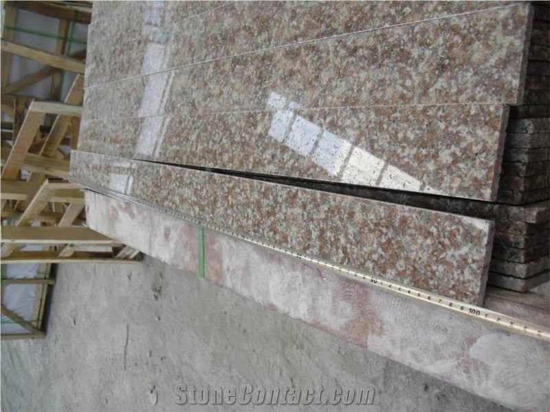 Polished G687 Peach Blossom Red Granite Tile