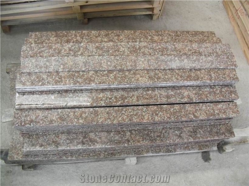 Polished G687 Peach Blossom Red Granite Tile