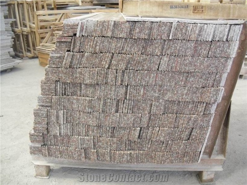 Polished G687 Peach Blossom Red Granite Tile