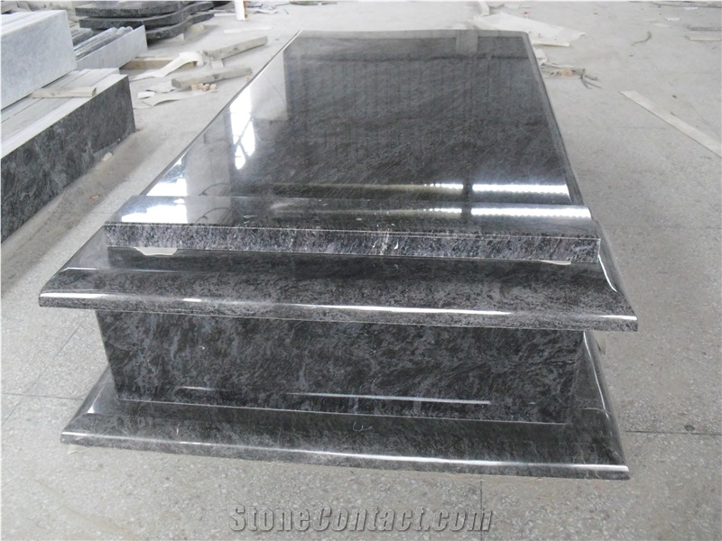 Popular Indian Bahama Vizag Orion Blue Tombstone Gravestone Headstone Monument, Custom Engraved Design for Western Style, Rose Carving Single Double Funeral Stone, Factory High Quality Good Prices