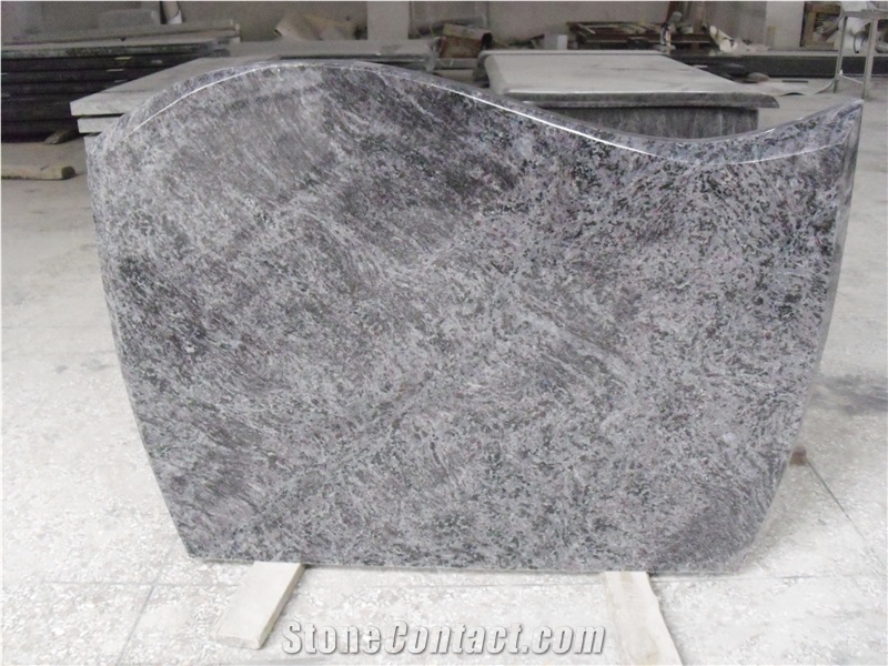 Popular Indian Bahama Vizag Orion Blue Tombstone Gravestone Headstone Monument, Custom Engraved Design for Western Style, Rose Carving Single Double Funeral Stone, Factory High Quality Good Prices