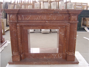 Rojo Alicante Marble Fireplace, Rosso Alicante Red Marble