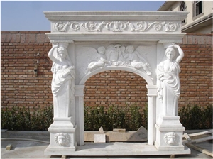 White Jade Marble Fireplace Mantel