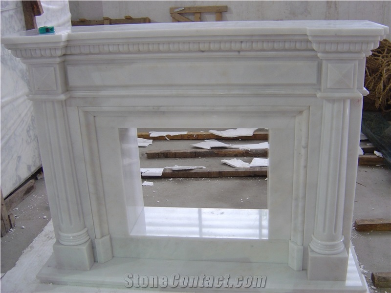 White Jade Marble Fireplace Mantel
