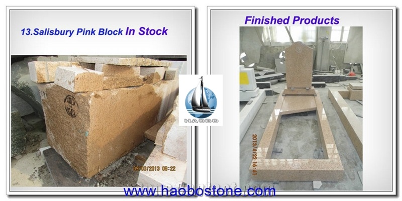 Salisbury Pink Tombstones in Stock,Tombstone Factory Owner, Salisbury Guangdong Pink Granite Tombstones