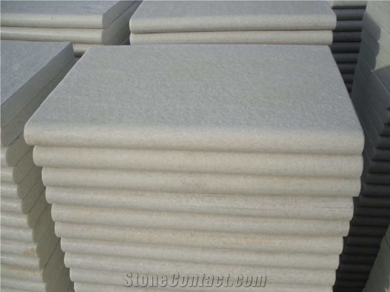 China White Quartzite Pool Coping Deck Pavers /Swimming Pool Decks