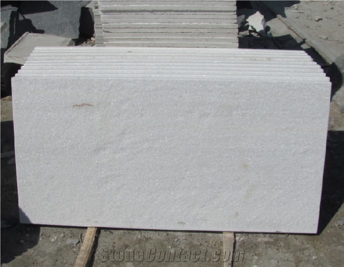 Super White Quartzite Flamed Surface
