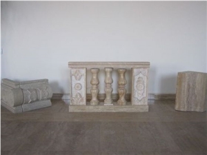 Armenia Travertine Balustrade & Railings, Araks Grey Travertine Balustrade