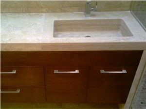 Beige Travertine Honed Vanity Top, Masis Beige Travertine Vanity Top