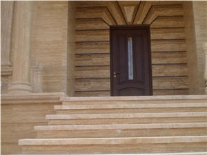 Travertine Stone Building, Walling Facade, Forest Beige Travertine Walling