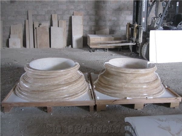 Tuff Stone Column Base and Column Tops