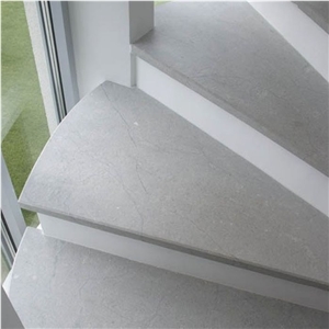 Transylvania Silver Gray Limestone Stairs, Transylvania Silver Bicolor Grey Limestone Stairs