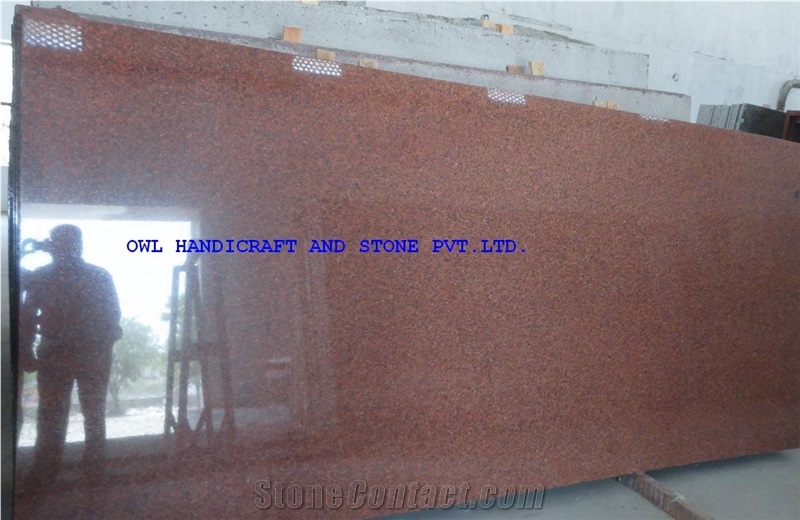 New Indian Red Granite, Raj. Red Granite, Owl Red Granite Polished Slabs