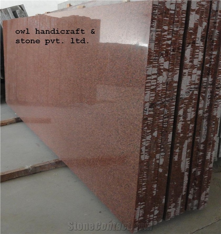 New Indian Red Granite, Raj. Red Granite, Owl Red Granite Polished Slabs