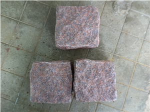 Red Granite Cobble , Red Granite Paver Stone,