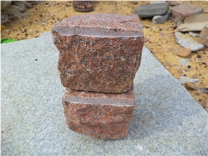 Red Granite Cobble , Red Granite Paver Stone,