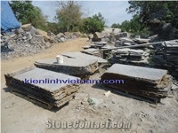 Vietnam Black Basalt Tiles, Grey Color & Holes Cheap Prices