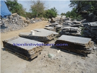 Vietnam Black Basalt Tiles, Grey Color & Holes Cheap Prices