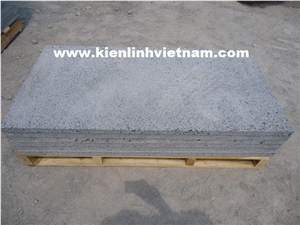Vietnam Black Basalt Tiles, Grey Color & Holes Cheap Prices