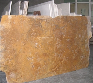 Gold Travertine Slabs, Raw Cut/ Polished/ Honed Gold Travertine Slabs, Raw Cut/ Polished/ Honed