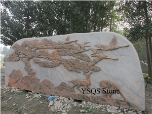 Beatiful Deer Statue Sculpture Landscaping Stone, Sunset Glow Red Marble Garden, Palisade Beatiful Deer Statue Sculpture Landscaping Stone, Sunset Glow Red Marble Garden, Palisade