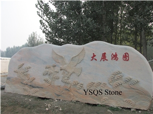Beatiful Deer Statue Sculpture Landscaping Stone, Sunset Glow Red Marble Garden, Palisade