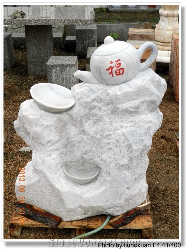 Beautiful China Garden Stone Carving, Sunset Glow Red Marble Sculpture, Statue