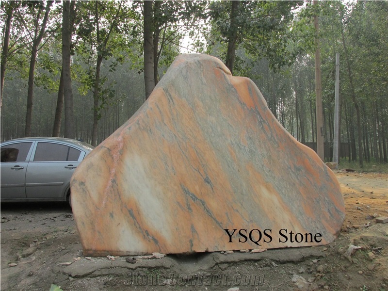Cloudy Rosa Marble Garden Landscaping Stone