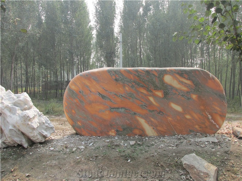 Cloudy Rosa Marble Garden Landscaping Stone