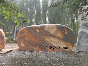Red Landscape Garden Marble Stone