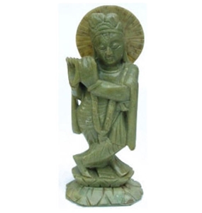 Lord Krishna Statue, God Statue, Nagina Green Marble Statue