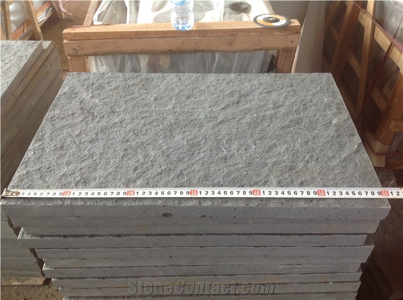 Black Basalt Flamed And Brushed Tiles