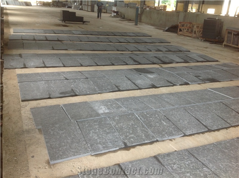 Black Basalt Flamed And Brushed Tiles
